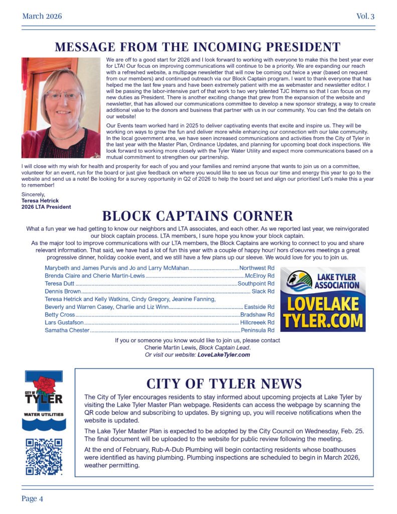 2026 tyler lake association newletter web4